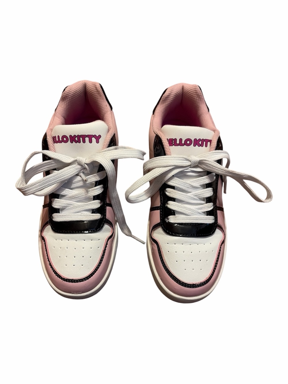 Hello Kitty x Sanrio Pink Black Patent Court Sneakers Shoes Women's 7